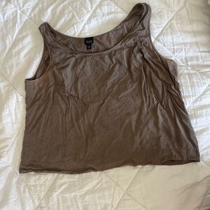 Eileen Fisher Brown Linen Sleeveless Top. Size 2XL. Used- Signs Of Wear.